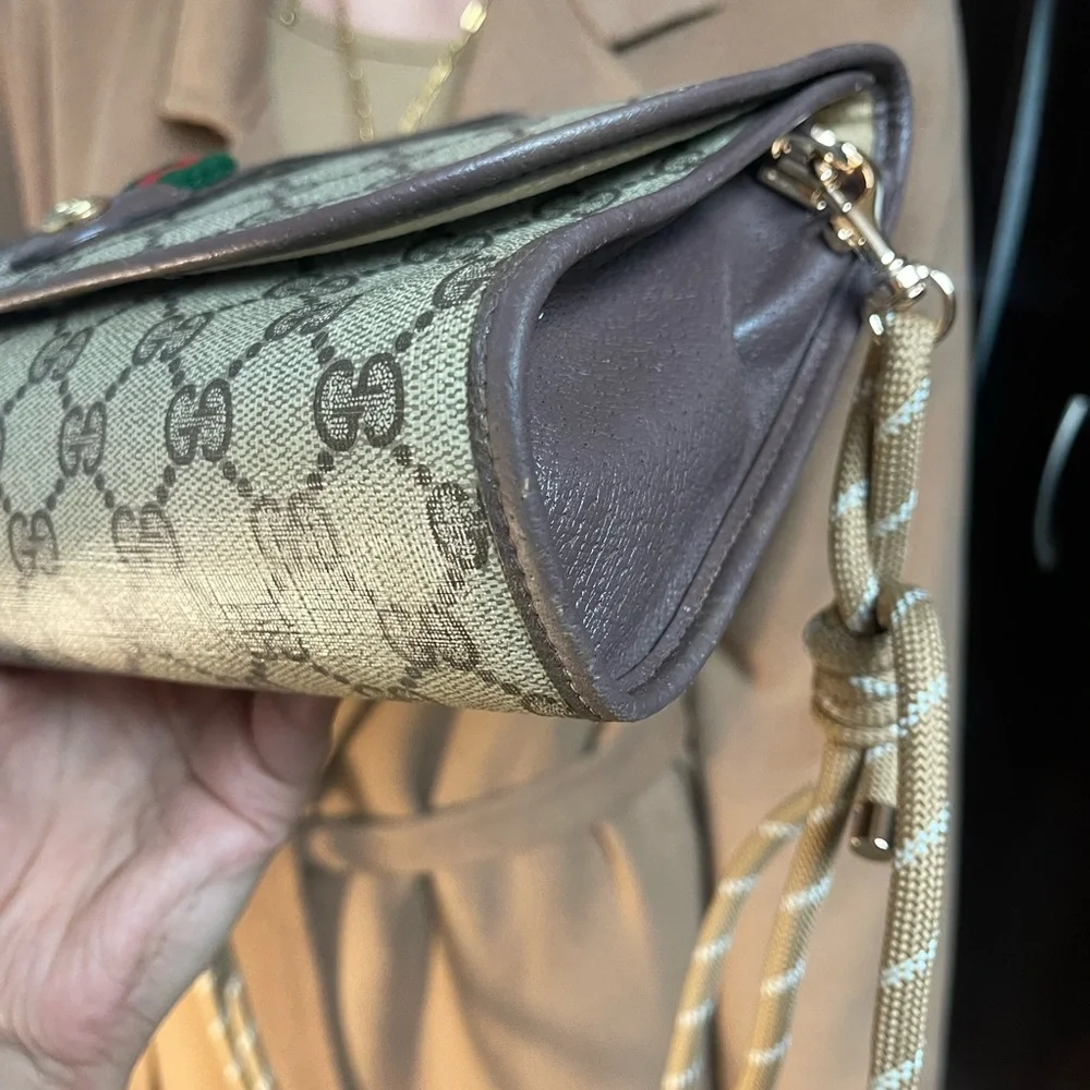 Authentic Gucci vintage web sherry line clutch bag (HK45) - Picture 5 of 16